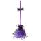 29" Purple & Black Striped Animated Witches Halloween Broom with Bat Accents